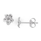 Plumeria Earrings in 14K White Gold - Extra Small