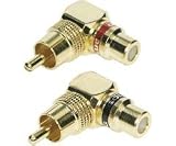 Raptor GRCARA RCA Male to Female Right Angle Connectors - Pair (Gold)