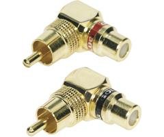 Raptor GRCARA RCA Male to Female Right Angle Connectors - Pair (Gold)