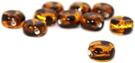 Leopard Dot Silver Lampwork Czech Glass Handmade Beads Set Solid Silver 24K Round Dotted Polka Dot Original Authentic 8mm 2pc