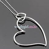 Double Silver Heart Necklace On A 16 Belcher Chain