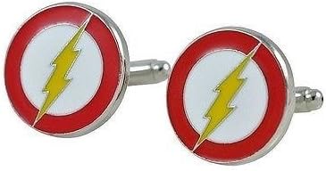 Somchai Collection : Superhero Wedding Party Groom Shirt Square Dc Marvel Flash Cufflinks