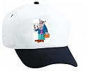 White Cap with clothes, rhinoceros, briefcase, cream, ice, suit