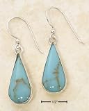 Sterling Silver French Wire Turquoise Drop Earrings by SilverChicks