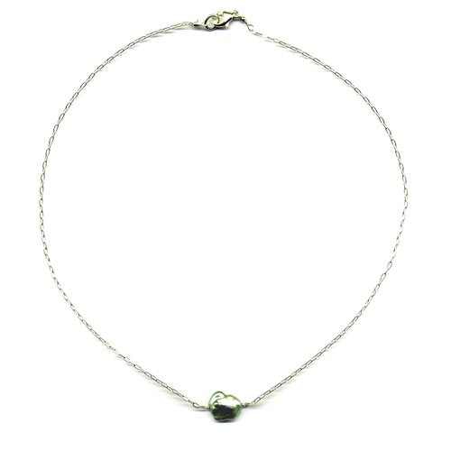 Sterling Silver Keshi Pearl Necklace