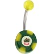 Yellow Acrylic Crown Logo 100 Dollar Casino Chip Belly Ring