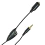 Hama - Rallonge (jack 3.5mm) 3,00 mètres pour casque avec réglage volume et inter mono/stéréo, contacts dorés.