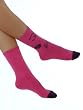 Betsey Johnson Wink Crew Socks 2 Color Choices Cream or Hot Pink Logo Pink Heart