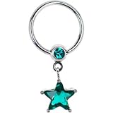 14 Gauge Zircon Cubic Zirconia Star Captive Ring