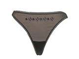 Calvin Klein Shimmer Thong Black w/ Navy Embroidery