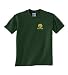 Custom embroidered tennis ball face design on t-shirt