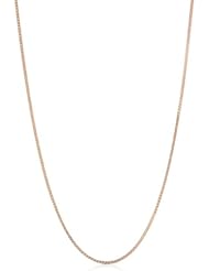 14k Italian Rose Gold Wheat 0.9mm Chain Necklace, 18"