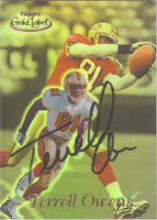 Terrell Owens, San Francisco 49ers, 1999 Topps Gold Label Autographed Card