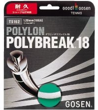 ゴーセン 単張りガット ポリロン　ポリブレイク 18 POLYLON POLYBREAK 18 TS162-W