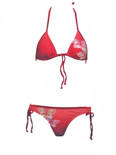 Guess Red/Teal String & Bows Butterfly Bikini
