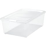 13 Quart Large Plastic Shoe Box Clear - Set of 16