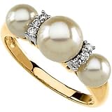 Search : 14K Yellow Gold Freshwater Cultured Pearl & Diamond Ring