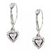 3 Stone Diamond Heart Earrigs Leverbacks in White Gold