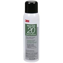 3M Heavy Duty 20 Spray Adhesive Clear, 20 fl oz can, Net Weight 13.8 oz (Pack of 1)