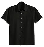 Upscale Men's 100% Sava Silk Short Sleeve Camp Shirt - Black