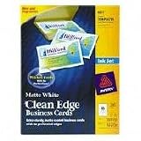 Avery 8871 Clean edge ink jet business cards, 2 x 3-1 2, white, 200 pk