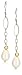 Sterling Silver White Freshwater Cultured Pearl w/ Gold Overlay Sterling Silver Bead Dangle Earrings
