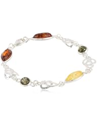 Sterling Silver Multi-Color Amber Celtic Bracelet