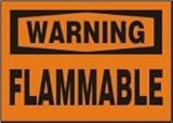 WARNING FLAMMABLE 7 x 10 Adhesive Vinyl Sign
