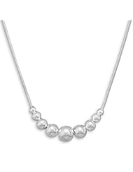 16" Graduated Polished Bead On Snake Chain Necklace