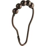 Oil Rubbed Bronze Roller Shower Curtain Rings - Set of 12