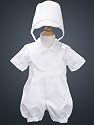 Boy's Christening Romper with Bonnet