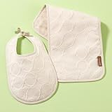 Organic Matelasse Circles 1 Bib/Burp Set