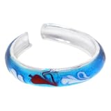 Sterling Silver 925 TEAL Hand Painted URBAN No. 1 Toe Ring