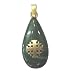 14K gold Jerusalem Cross n top of Eilat stone pendant - Green (2 x 1.5 cm or 0.8 x 0.5 inches).
