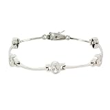 Sterling Silver Diamond cz Oval Tennis Bracelet