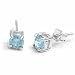 Genuine Blue Topaz Round Silver Studs/Stud Earrings