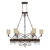 Capital Lighting 4168RT-497 Reserve Collection 8-Light Potrack/Chandelier, Rustic Finish with Moonlit Mica Shades