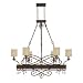Capital Lighting 4168RT-497 Reserve Collection 8-Light Potrack/Chandelier, Rustic Finish with Moonlit Mica Shades