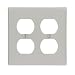 Leviton 87016 2-Gang Duplex Device Receptacle Wallplate, Standard Size, Thermoset, Device Mount, Gray