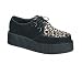 CREEPER-400, Men's 2 Suede/Cheetah Fur Platform Creepers Shoe by Demonia