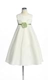 Satin & Organza A-line with Empire Waist Flower Girl Dress