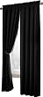 Maytex Velvet Blackout Panel Curtain, Black