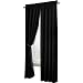 Maytex Velvet Blackout Panel Curtain, Black