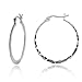 Sterling Silver Tarnish-Free Medium Hammered Hoop