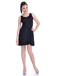 Scoop Neck Shift Empire   Waistline Sleeveless  Dress