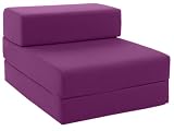 from 0fficial Gilda Foldout Products Gilda  Single Chair Bed PURPLE cotton drill Z Bed chairbed Futon Fold Out Guest Sleep Over Bed more fabric colours & types available instore