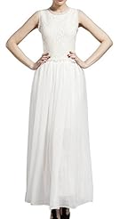 Chiffon Lace Cocktail Full Length Sleeveless Homecoming Dress/Party Dress/Wedding Dress/Maxi Dress 