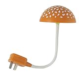 Amico Orange White Mushroom Shaped AC220V Light Sensor 4 LED Wall Night Lamp