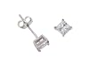 Sterling Silver Princess CutBasket Set 6mm Stud