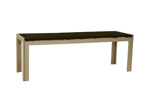 Gartenbank Nexos 38 x 44 x 127 cm schwarz/ champagner, Aluminium, Polyethylengefecht